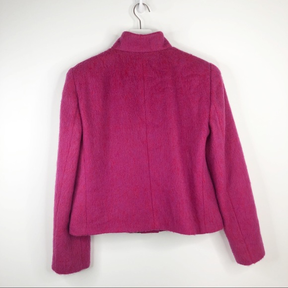 Giorgio Armani Pink Red Mohair Wool Jacket Size 46 - Picture 5 of 8